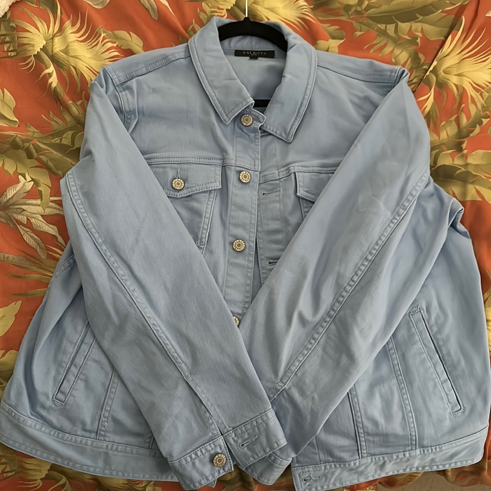 Talbots Sky Blue Denim Jean Jacket sz 1X